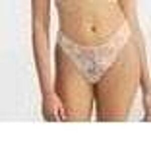 Bare necessities nwt brown tan burgundy M floral lace brief thong bundle set